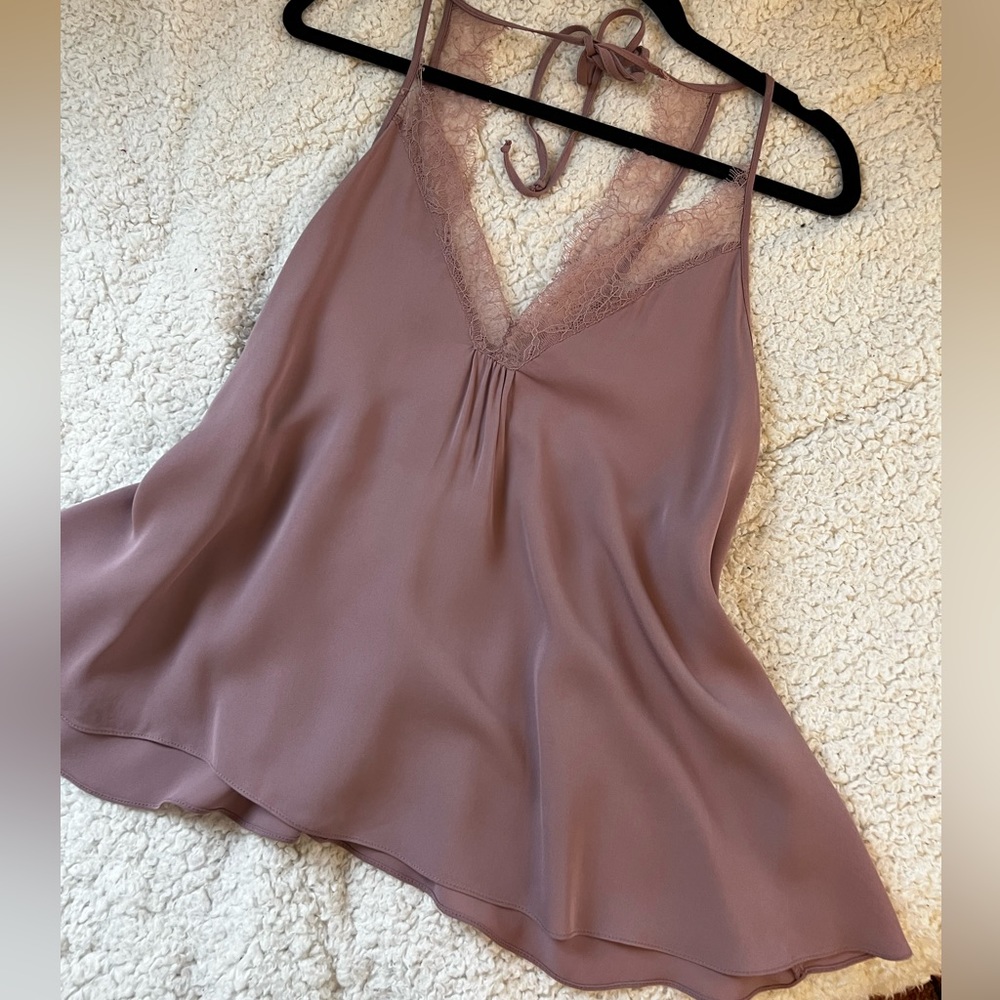 Zara, L, mauve lace back tank